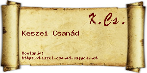 Keszei Csanád névjegykártya